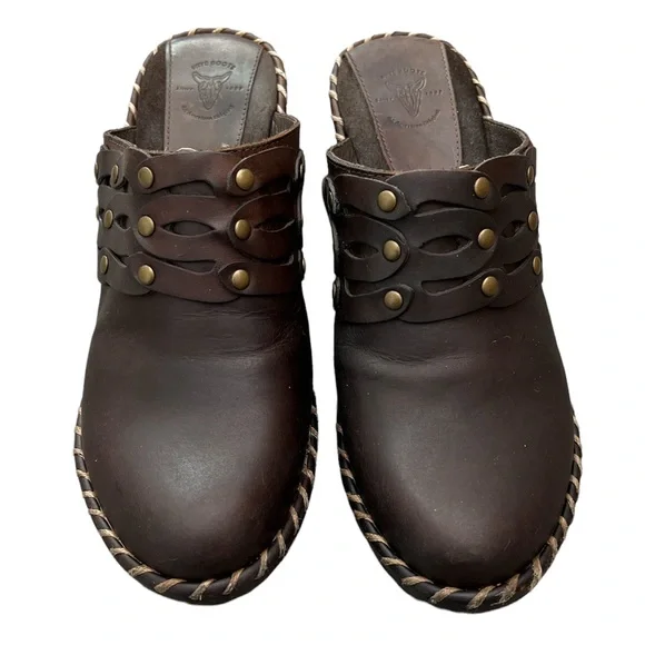 FRYE Mules Brown Leather Slip on Shoes Size 7 - Picture 6 of 11